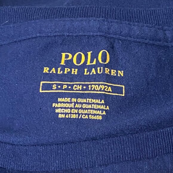 Polo Ralph Lauren LOVE Pink Pony Walk Navy Blue T Shirt Size Small - Picture 6 of 7